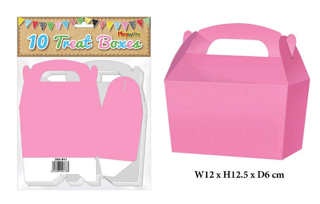 Neon Pink Treat Boxes - 10 Pack