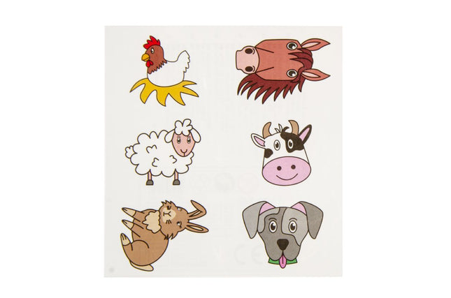 Farm Animal Tattoo Sheet - Single