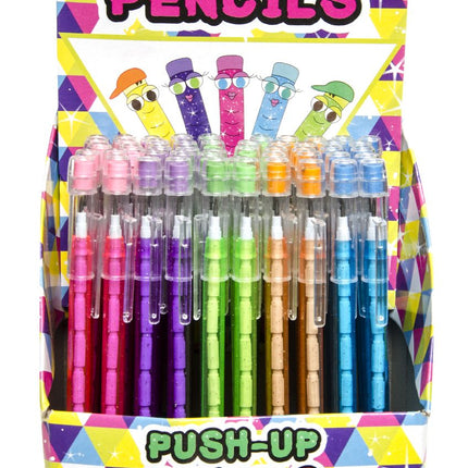 Push Up Pencils & Erasers - 6 Pack