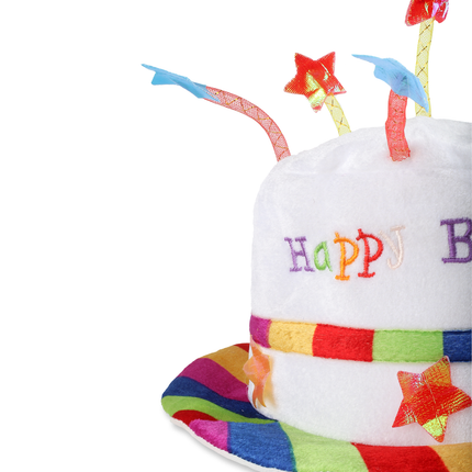 Adult Light Up Happy Birthday Hat - Rainbow