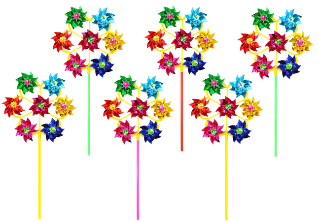 Large Foil Windmills - 6 Pack