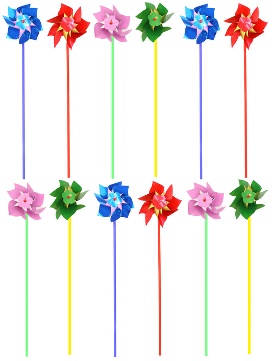 12 Medium Foil Windmills