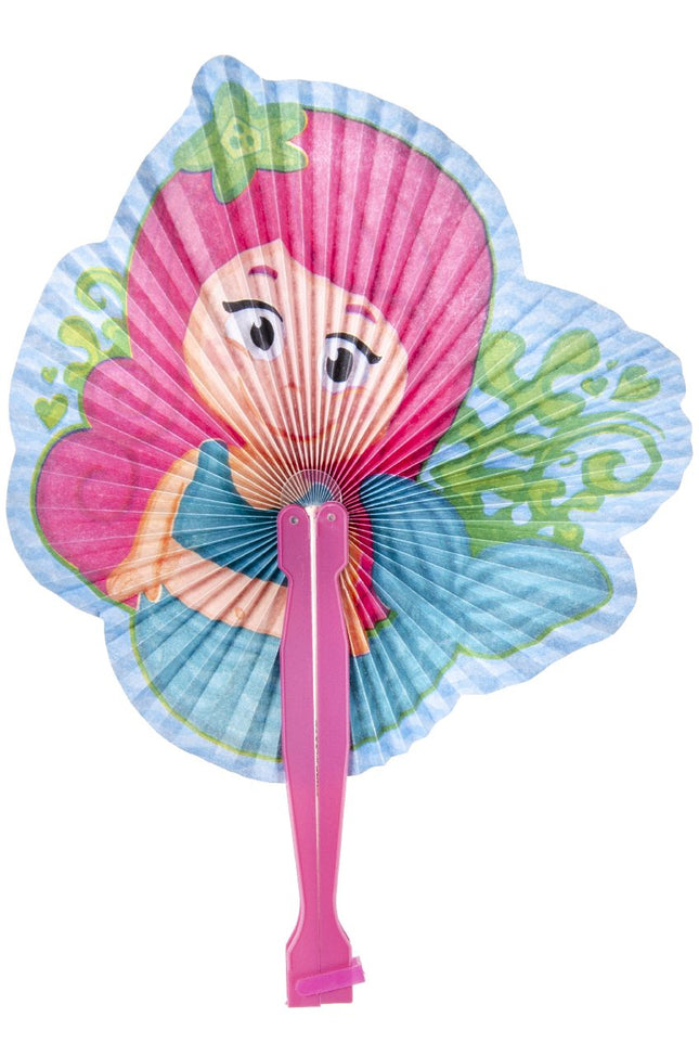 Mermaid Chinese Folding Paper Fans - 6 Pack