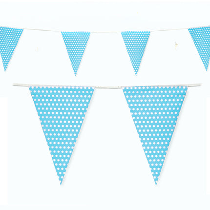 C1011 Blue Polka Dot 10m Triangle Bunting