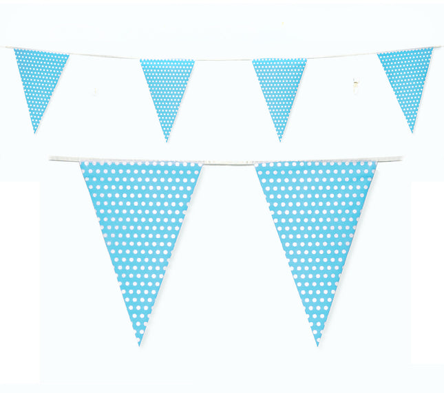 C1011 Blue Polka Dot 10m Triangle Bunting