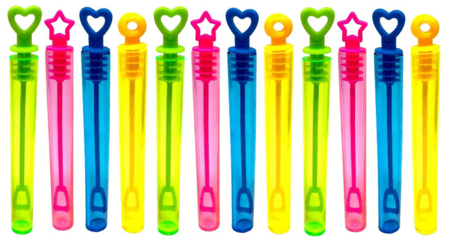 Assorted Coloured Bubble Tubes - 12 Pack