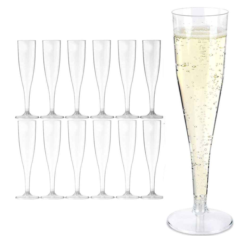 Disposable Champagne Glasses - 12 Pack