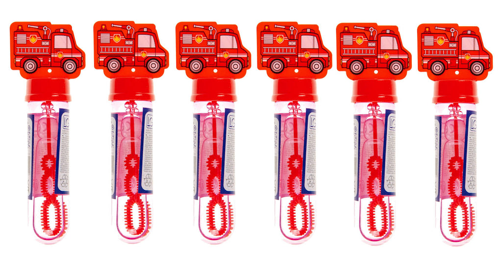 6 Mini Firetruck Bubble Stick Wands
