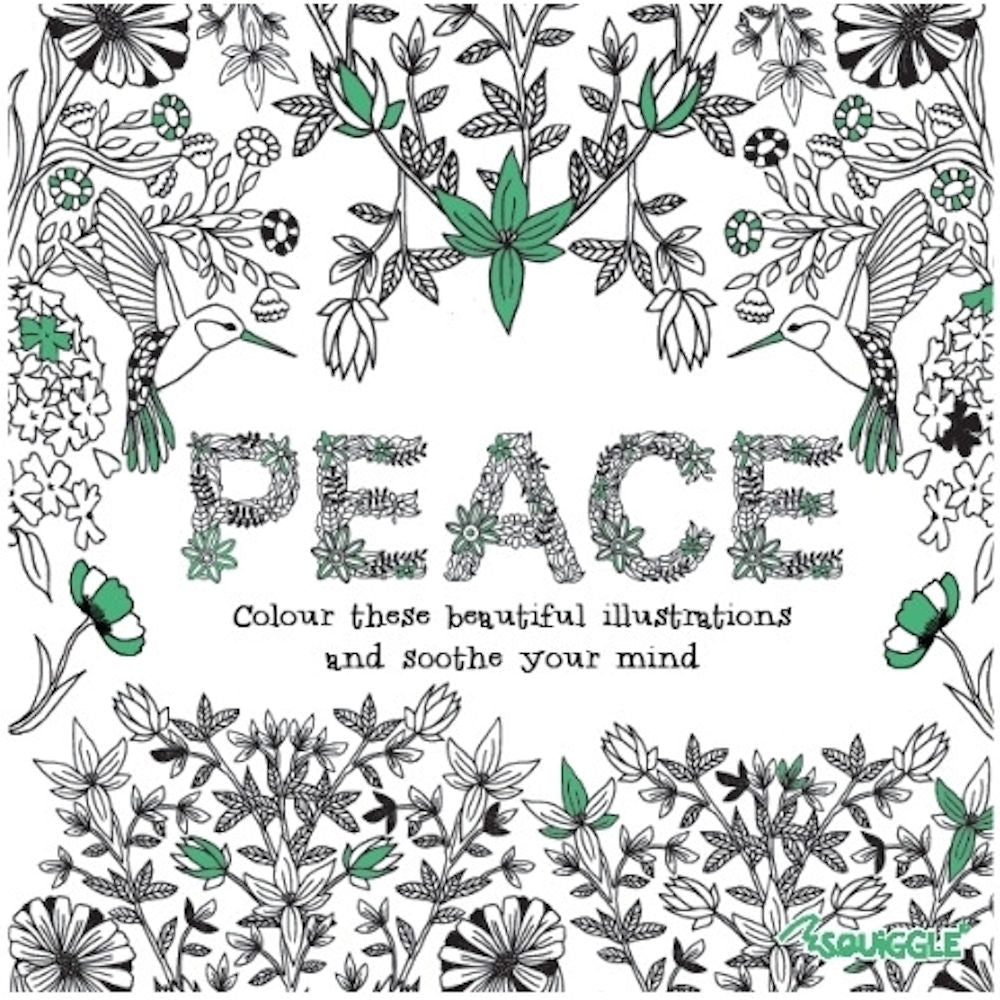 Peace Love Advanced Colouring Book - Single Assorted Intricate Designs High Quality Relaxation