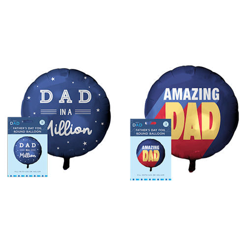 Father's Day 18" Round Foil Balloon - Assorted