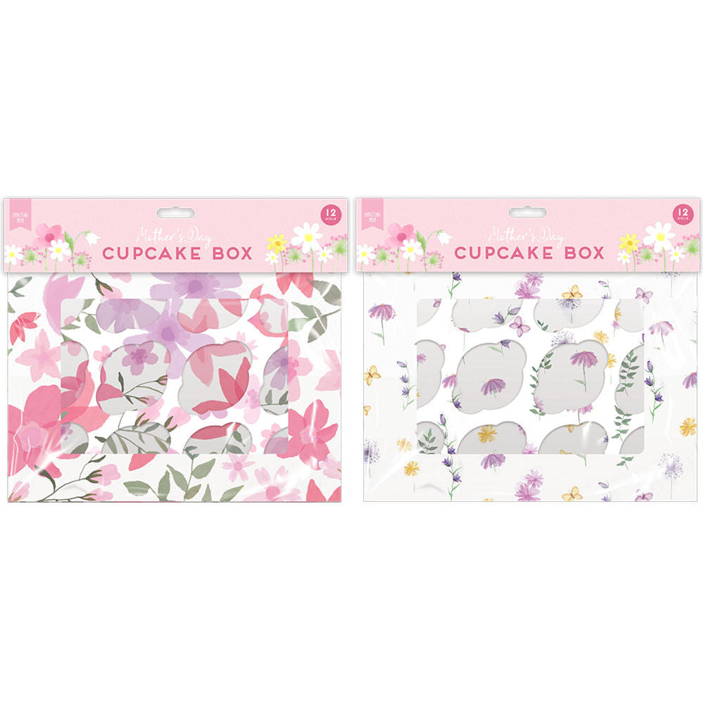 Mother's Day 12 Hole Cupcake Box - Assorted