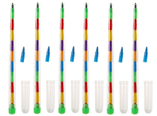 Stacker/Swap Point Colouring Crayons - 6 Pack