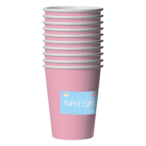 Pink Pastel Paper Cups - 10 Pack
