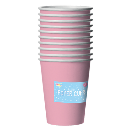 Pink Pastel Paper Cups - 10 Pack