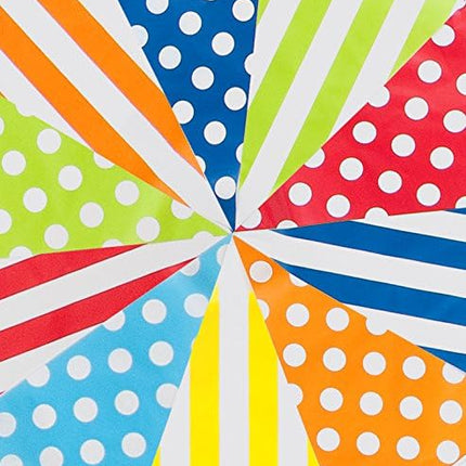 Multicoloured Spots & Stripes 10m Triangle Bunting