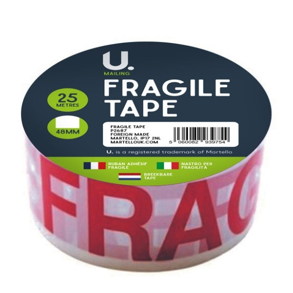 Fragile 48mm x 25m Tape Roll