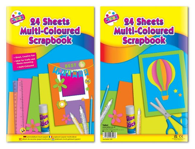 24 Sheet Multi-Coloured Paper Scrapbook