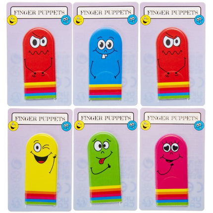 Emoji Face Finger Puppets - 6 Pack