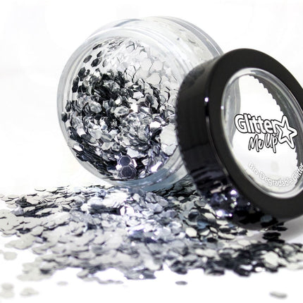 LoveShy Silver Holographic Chunky Glitter Shaker