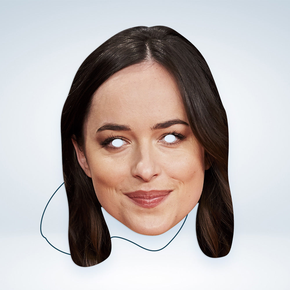 Dakota Johnson Party Mask – Full Face Cardboard Mask Eye Cut-Outs Parties