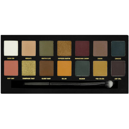 W7 Cosmetics On The Rocks Eyeshadow Palette - 14 Colour Matte Shimmer With Applicator Dark Colours Eyes