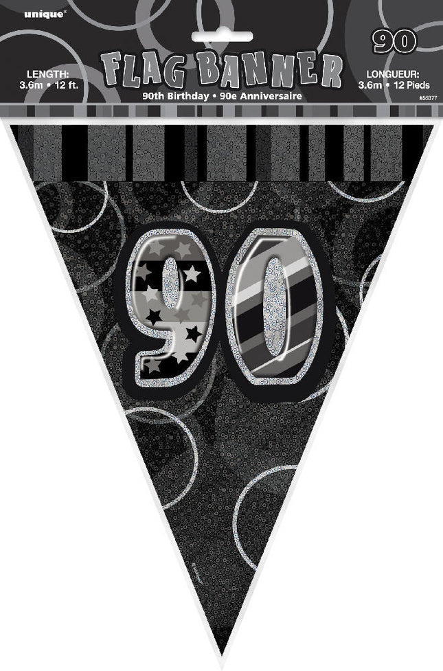 90th Black Glitz Bunting