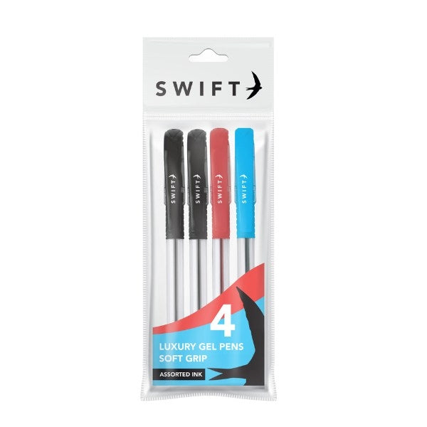 4 Assorted Soft Grip Luxury Gel Pens
