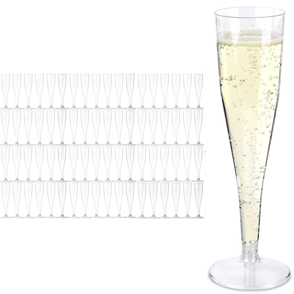 Disposable Champagne Glasses - 72 Pack