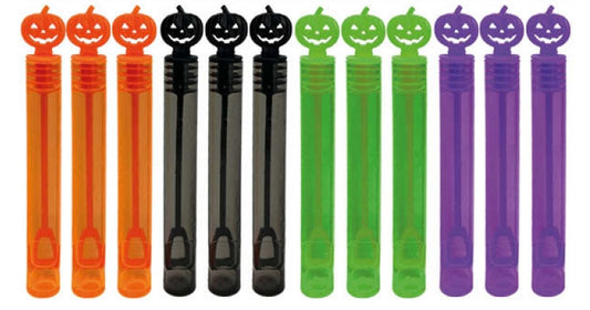 12 Halloween Pumpkin Bubbles Tubes