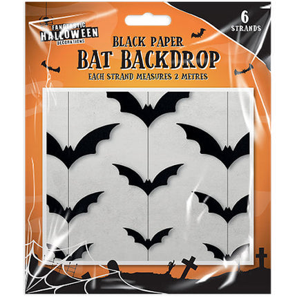 Halloween Black Paper Bat Backdrop - 2m