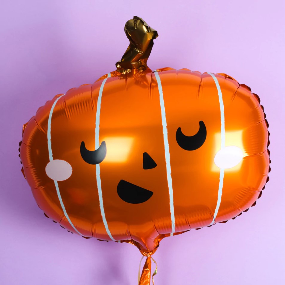 Orange Pumpkin 22" Foil Balloon – Festive Halloween Decoration Spooky Jack-O'-Lantern Parties