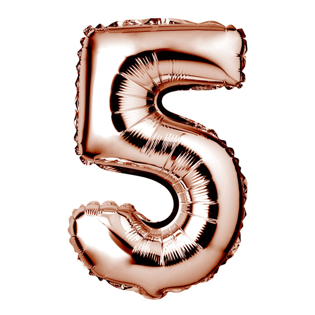 Large Rose Gold Foil "Number 5" Balloon – 34 Inch
