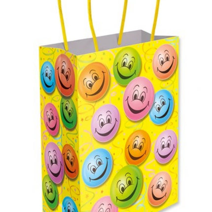 Smiley Paper Handle Bags - 6 Pack