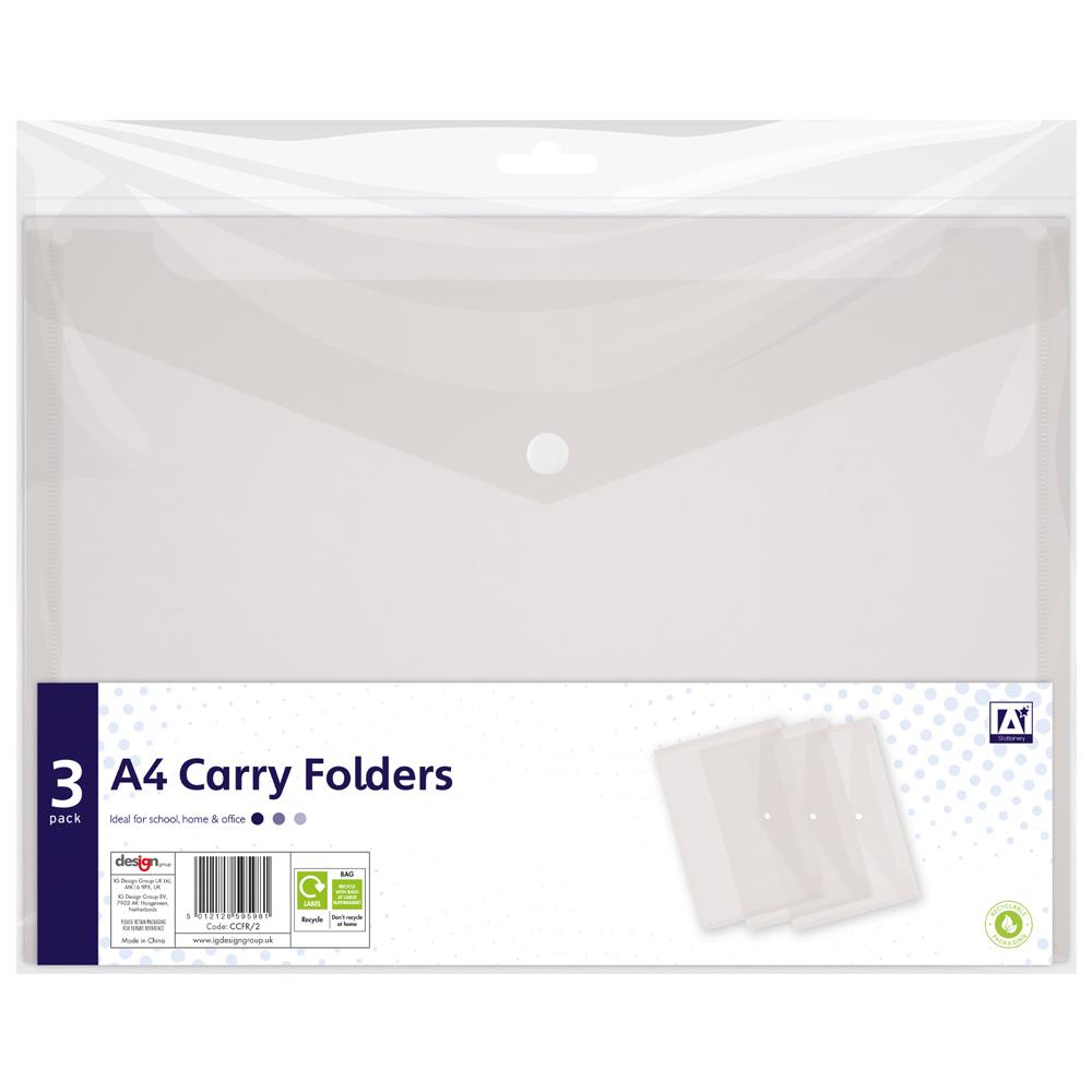 A4 Carry Folders - 3 Pack