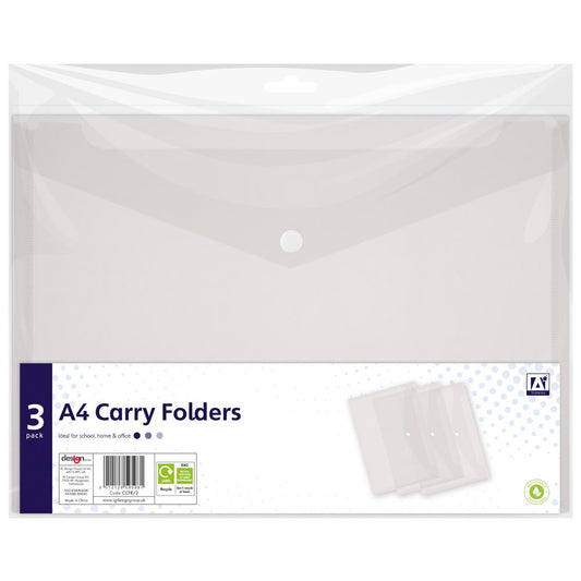 A4 Carry Folders - 3 Pack