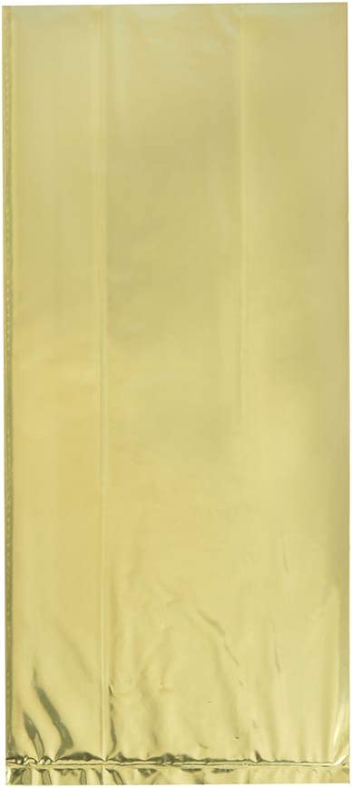 Gold Foil Cellophane Gift Bags - 10 Pack