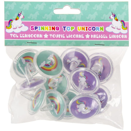 Unicorn Spinning Tops - 12 Pack