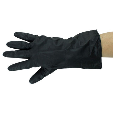 Heavy Duty DIY Latex Black Rubber Gloves - Large