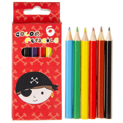 Pirate Halfsize Colouring Pencils - 6 Pack