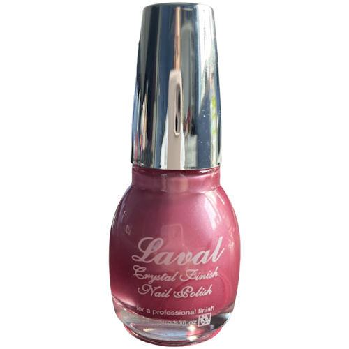 Laval Cosmetics Crystal Finish Nail Polish - Pink Lace Glossy Finish Chip-Resistant Formula Quick-Drying Nail Varnish