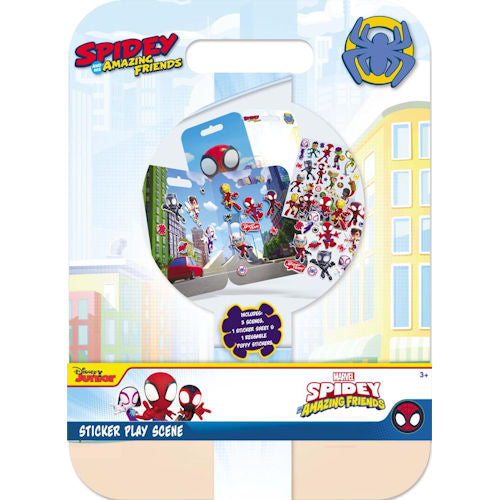 Spidey & Friends Sticker Play Scene - Scenes Sticker Sheet Reusable Puffy Sticker Sheet