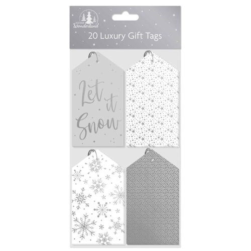 Christmas Gift Tags Silvery Luxury - 20 Pack