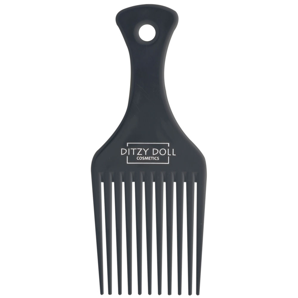 Ditzy Doll Grey Afro Comb - Wide-Toothed Comb for Detangling and Styling Afro Hair