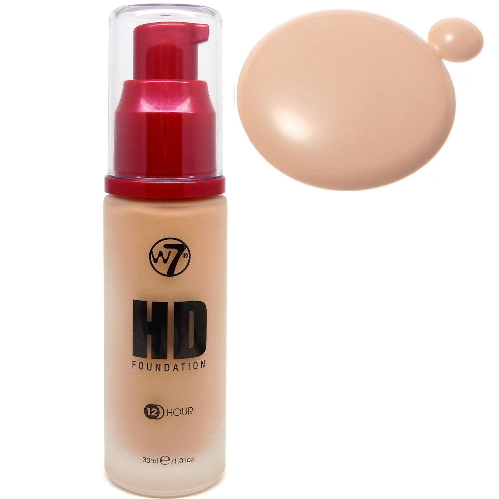 W7 Cosmetics HD Liquid Pump Face Foundation - Natural Beige