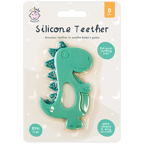 Dinosaur Silicone Baby Teether - Soft Safe Teething Toy Babies Easy Hold BPA-Free