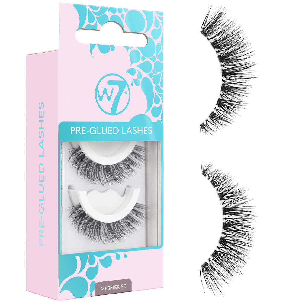 W7 Cosmetics Pre-glued False Eyelashes - Mesmerise Lightweight Natural Look Easy Application Reusable