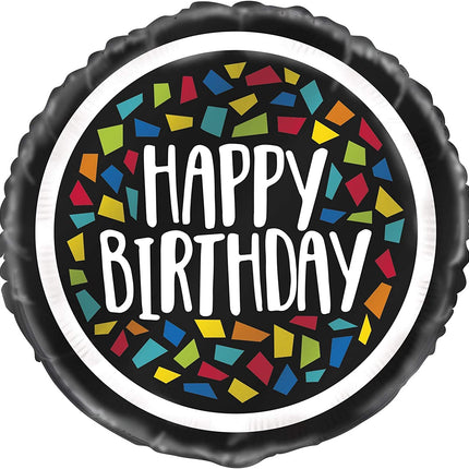 Happy Birthday Mosaic 18" Round Foil Balloon