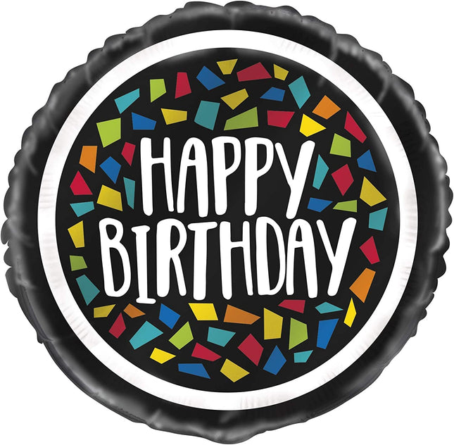 Happy Birthday Mosaic 18" Round Foil Balloon