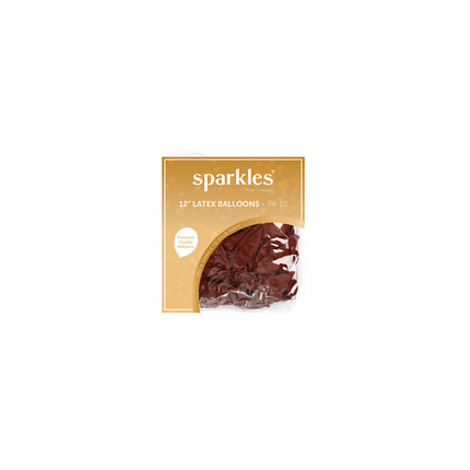 Pearlised Burgundy 12" Latex Balloons - 10 Pack