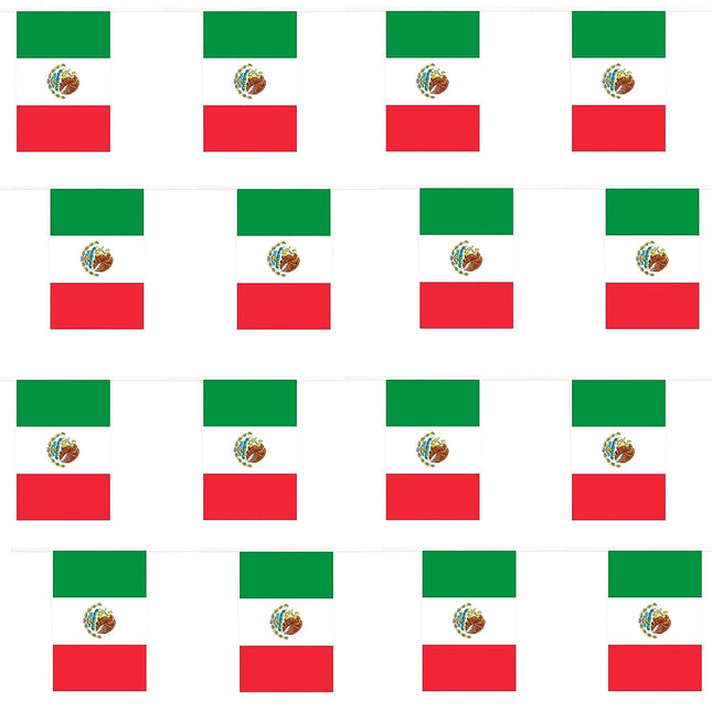 Mexico Flag 10m Rectangular Bunting
